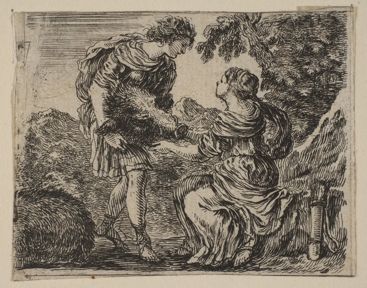 Meleager和Atalanta，摘自神话游戏Jeu de la Mythologie，1644年。 作者 斯蒂法诺·德拉·贝拉