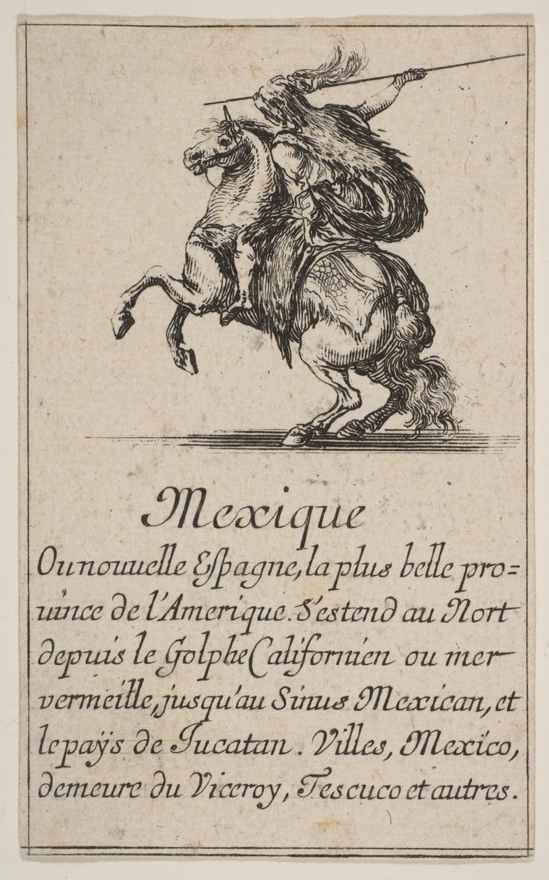 墨西哥，来自 "地理游戏 "Jeu de la Géographie，1644年。 作者 斯蒂法诺·德拉·贝拉