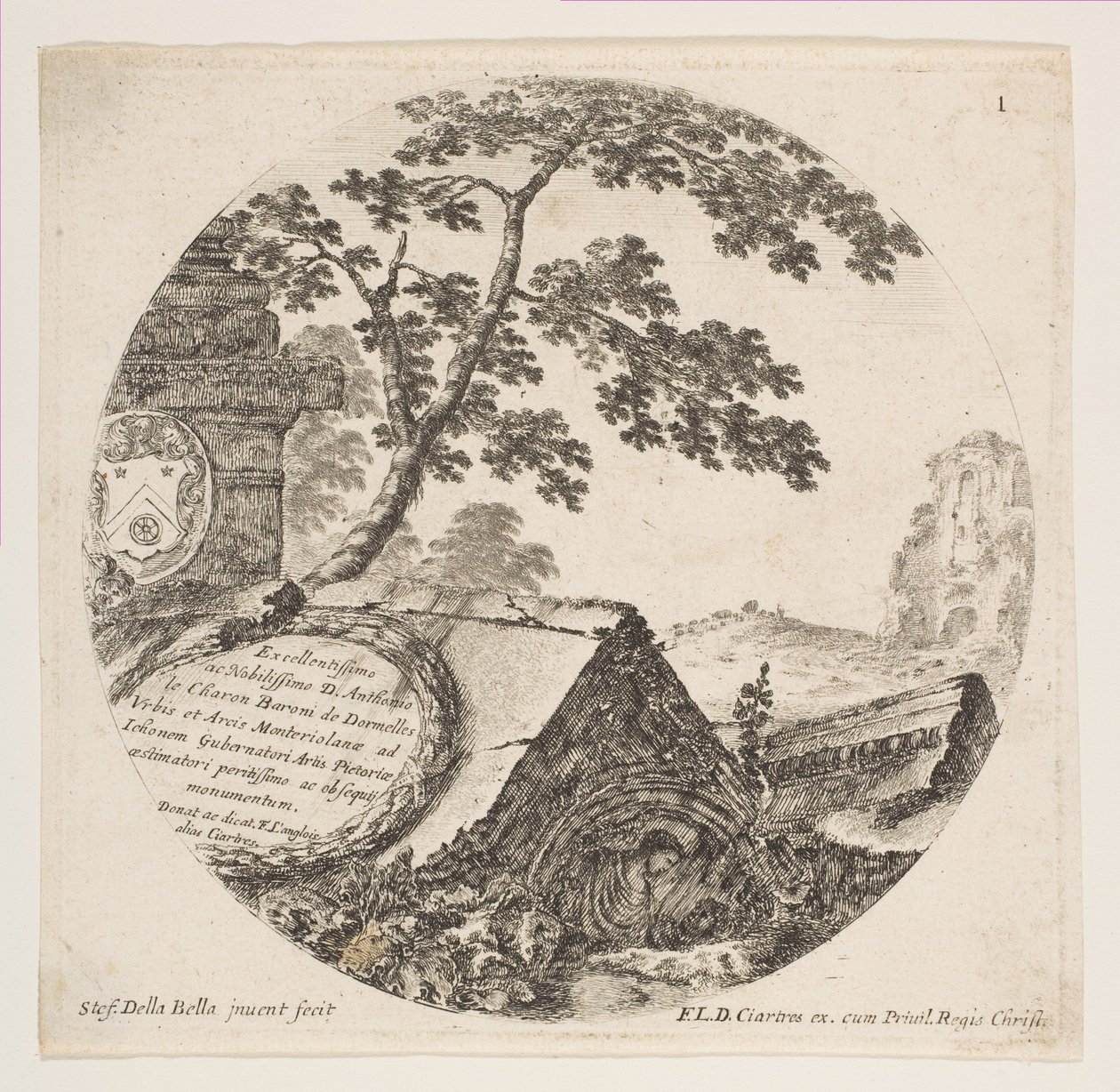 图1：来自罗马遗迹和遗址的古代遗迹的片段，ca。 1646。 作者 斯蒂法诺·德拉·贝拉