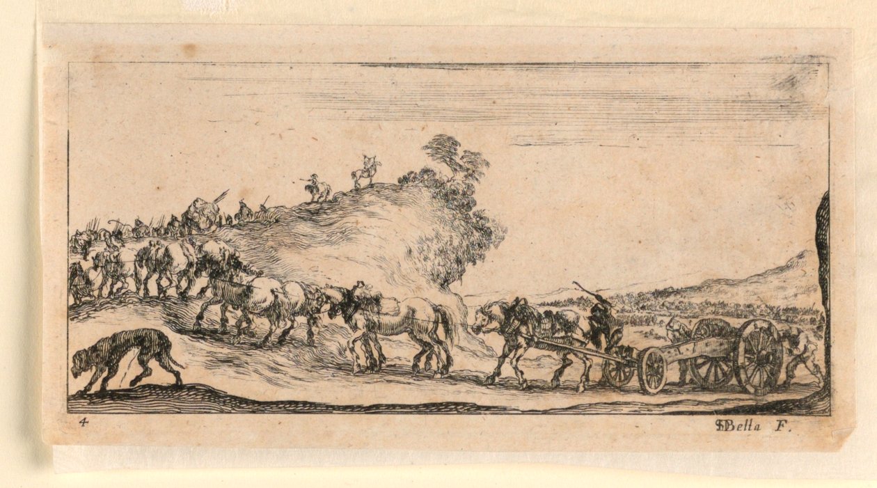 图 4，选自 "Desseins de Queleques Conduites de Troupes, Canons, et Ataques de Villes 作者 斯蒂法诺·德拉·贝拉