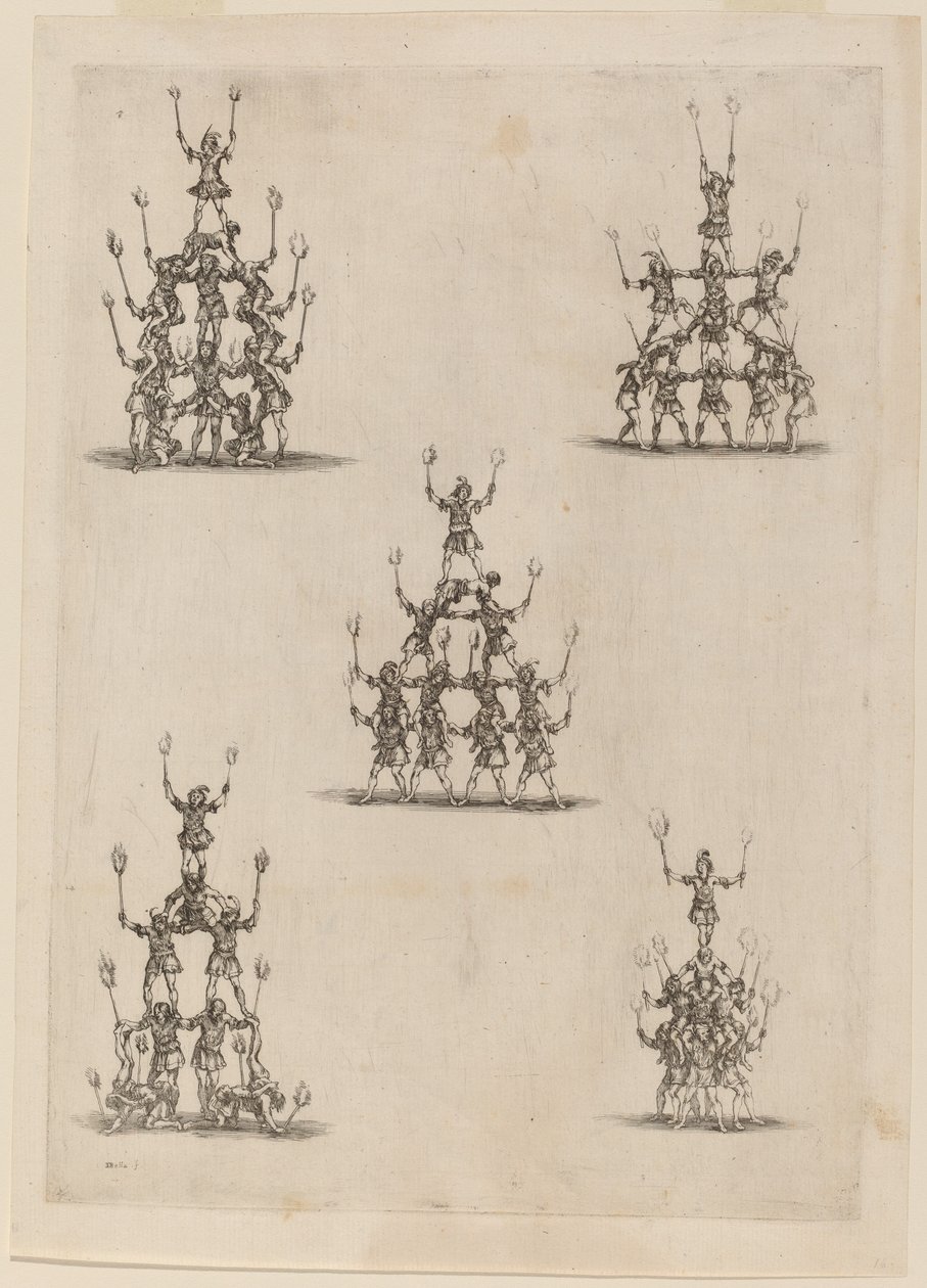 杂耍者的金字塔，1652年。 作者 斯蒂法诺·德拉·贝拉