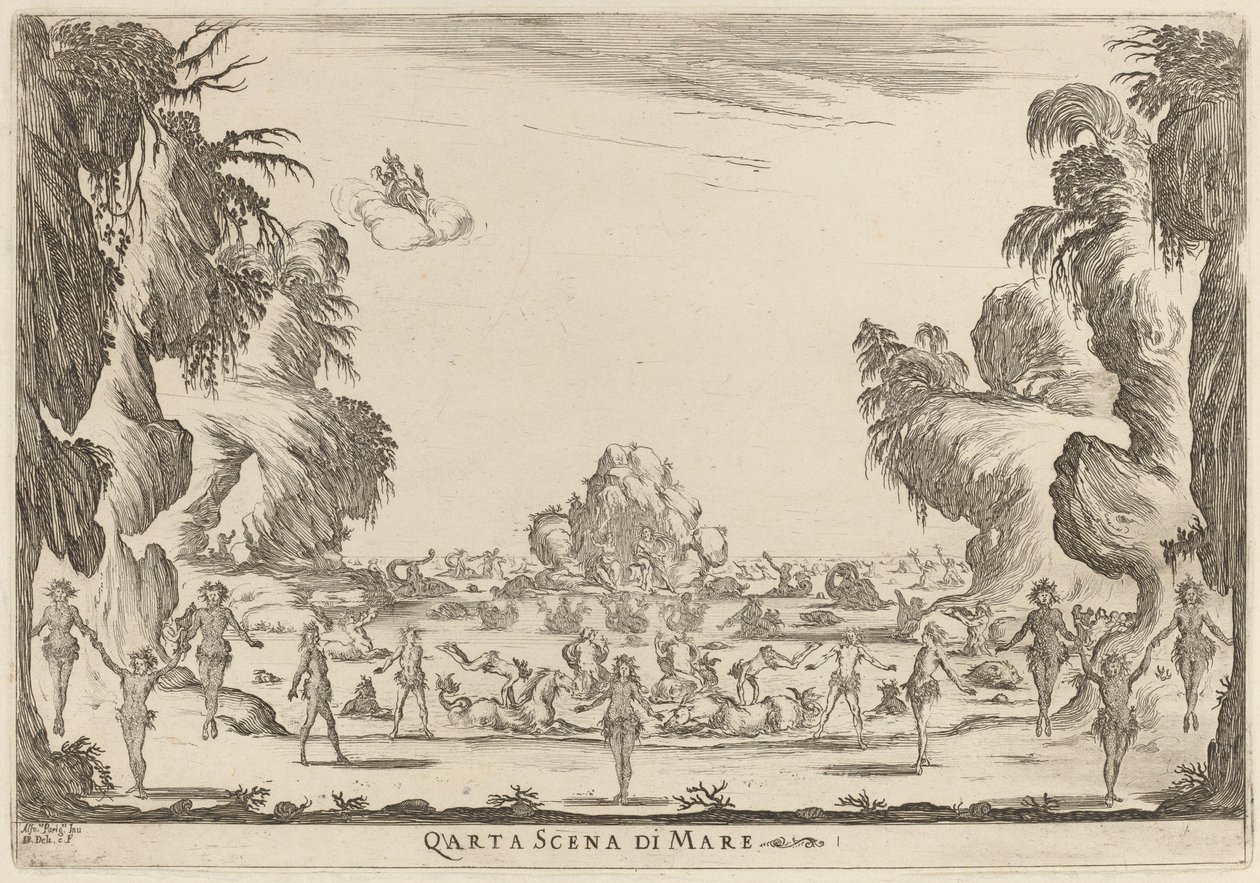 第四幅海上风景画，1637年。 作者 斯蒂法诺·德拉·贝拉