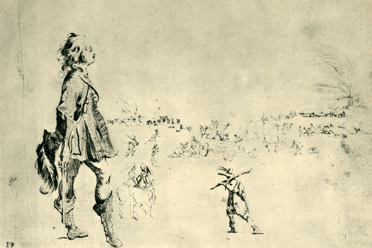 站立的男性形象，1633-1634，1943年。 作者 斯蒂法诺·德拉·贝拉