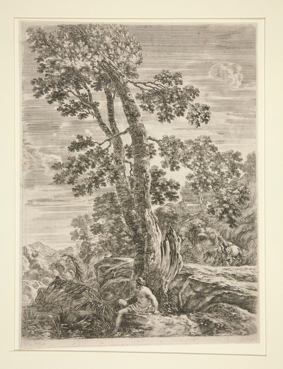 渔夫》，选自《四幅大型风景画》（Quatre grands paysages en hauteur）系列 作者 斯蒂法诺·德拉·贝拉