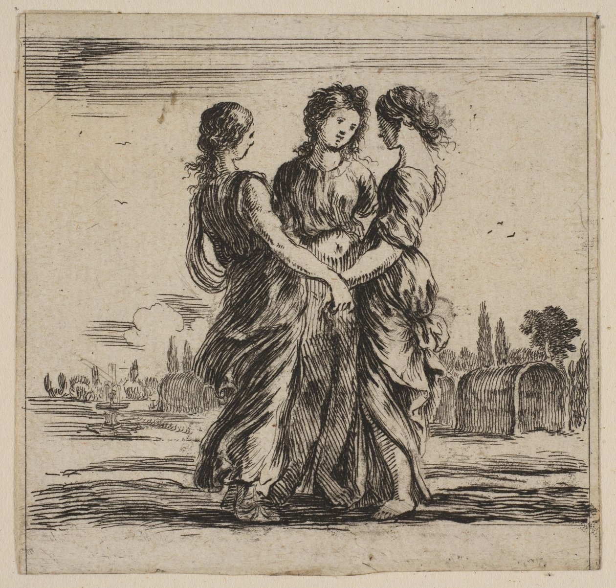 三种恩惠，出自《神话游戏》Jeu de la Mythologie，1644年。 作者 斯蒂法诺·德拉·贝拉
