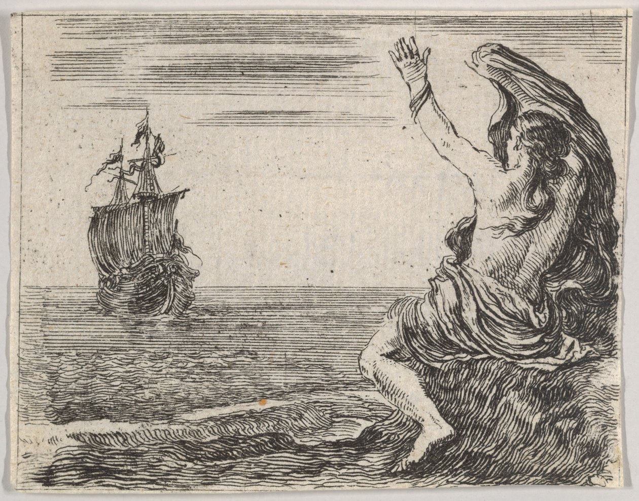 us修斯和阿里亚德涅（Thusus and Ariadne），摘自神话游戏《侏儒神话》（Jeu de la Mythologie），1644年。 作者 斯蒂法诺·德拉·贝拉