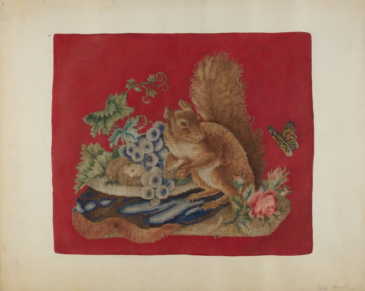 椅子座套，约1942年。 作者 斯特拉·莫舍