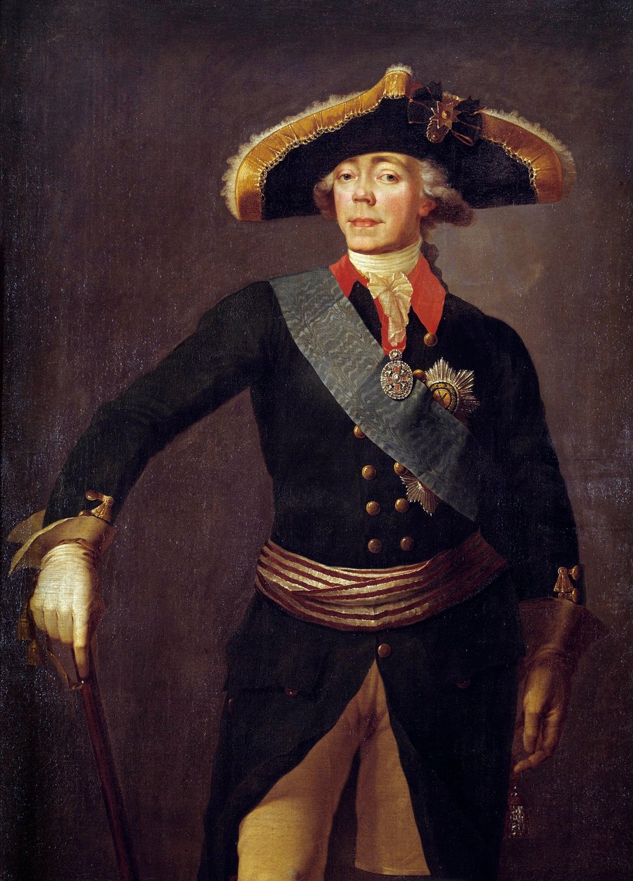 保罗一世 (1754-1801) 的肖像 俄罗斯皇帝 Stepan Semenovich Shchukin (1738-1828) 绘画 19 世纪圣彼得堡，彼得夏宫城堡 作者 斯蒂芬·塞梅诺维奇·舒金（Stepan Semenovich Shchukin）