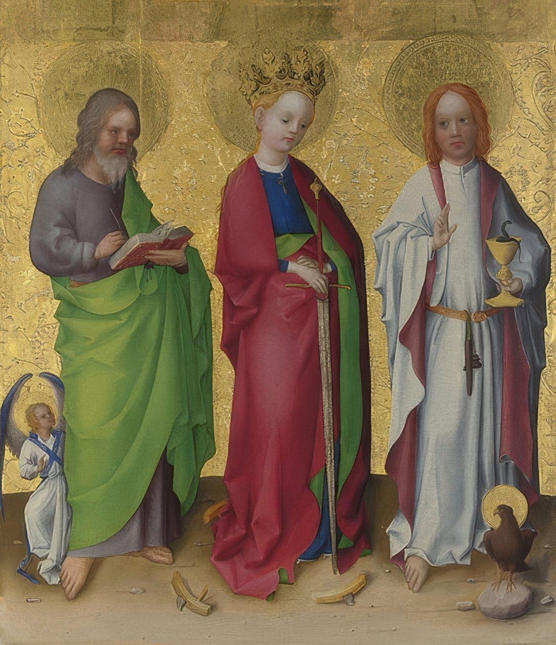 亚历山大·凯瑟琳（Alexander Catherine）和传教士约翰（John Evangelist）的圣马修（Matthews）。约于1450年 作者 斯蒂芬·洛克纳