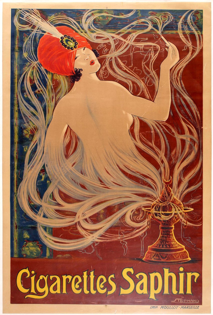 Cigarettes Saphir , 1910年。 作者 斯蒂芬诺