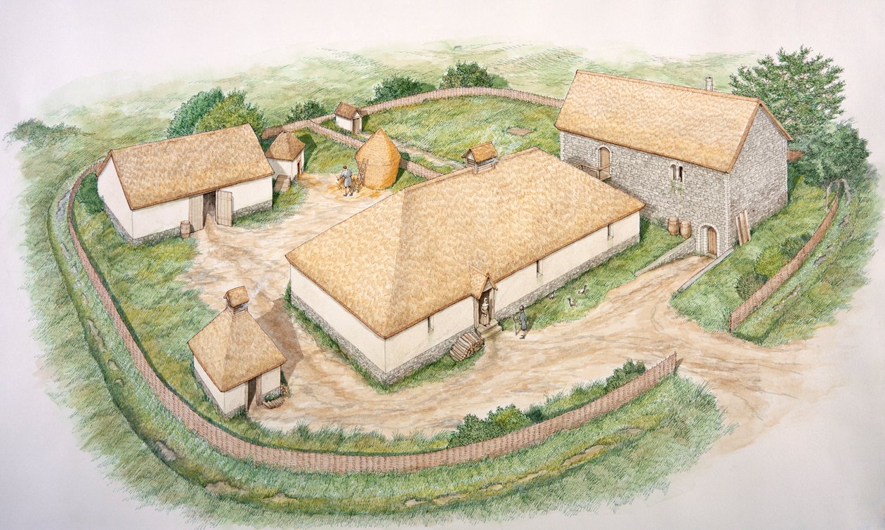 南部庄园，Wharram Percy中世纪村庄，北约克郡，13世纪 c2000s 作者 斯蒂芬·康林