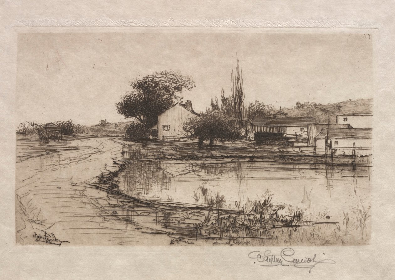 马萨诸塞州皮茨菲尔德附近的素描，1887-1888。 作者 史蒂芬·帕里什