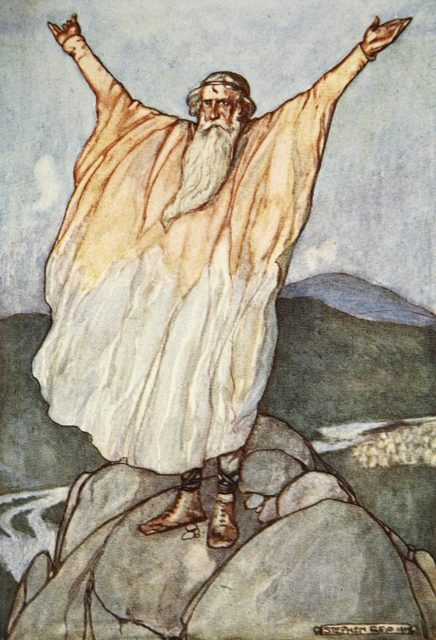 好运时刻到了》，插图，选自埃莉诺-赫尔（Eleanor Hull，1860-1935 年）创作的《阿尔斯特的猎犬库丘林》。 作者 斯蒂芬·里德