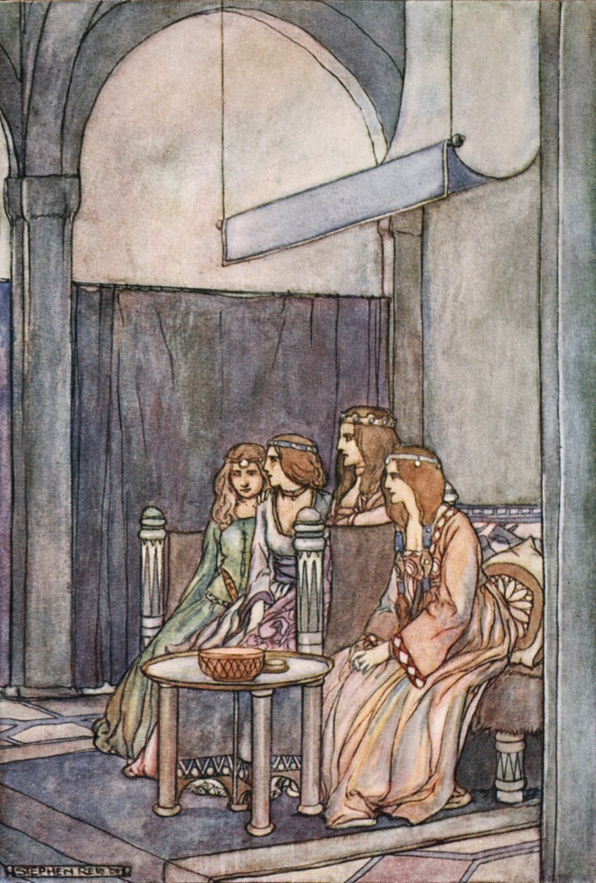 坐在皇后身边的三位少女》，约1910年。   作者 斯蒂芬·里德