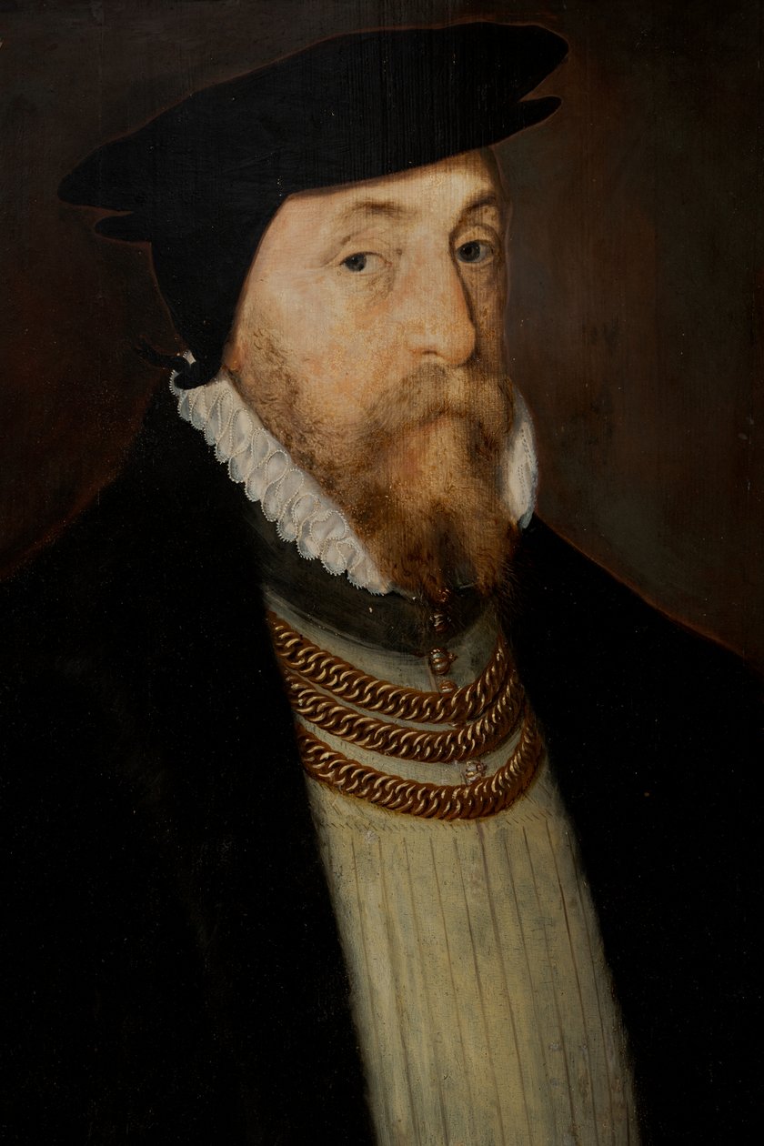 托马斯-格雷沙姆爵士（约 1518-1579 年），约 1518-79 年（板上油画） 作者 Steven van der (attr. to) Meulen