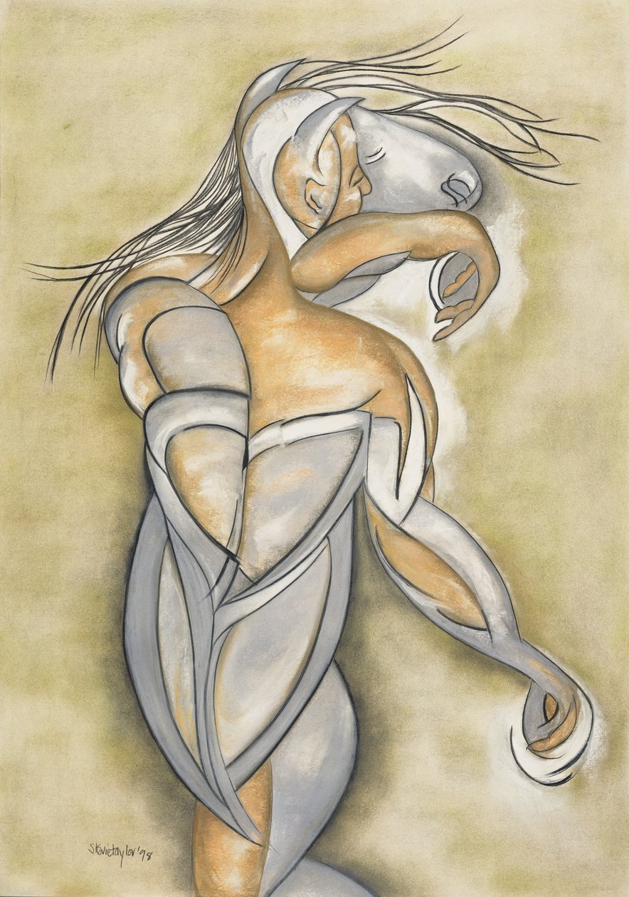 突破，1998年（纸上粉彩和木炭） 作者 史蒂夫·泰勒