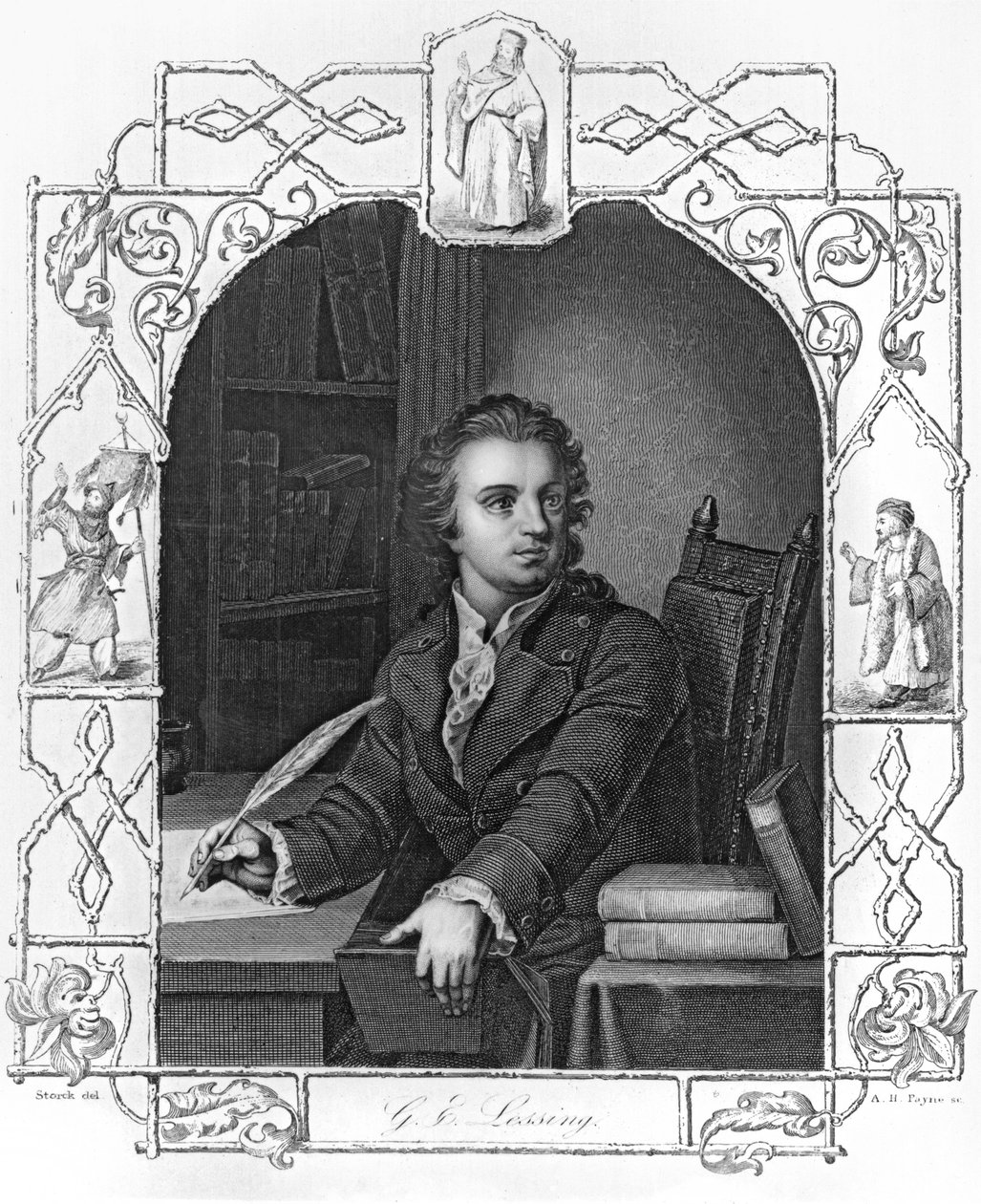 Gotthold Ephraim Lessing（1729-1781）由Albert Henry Payne（1812-1902）刻 作者 斯托克