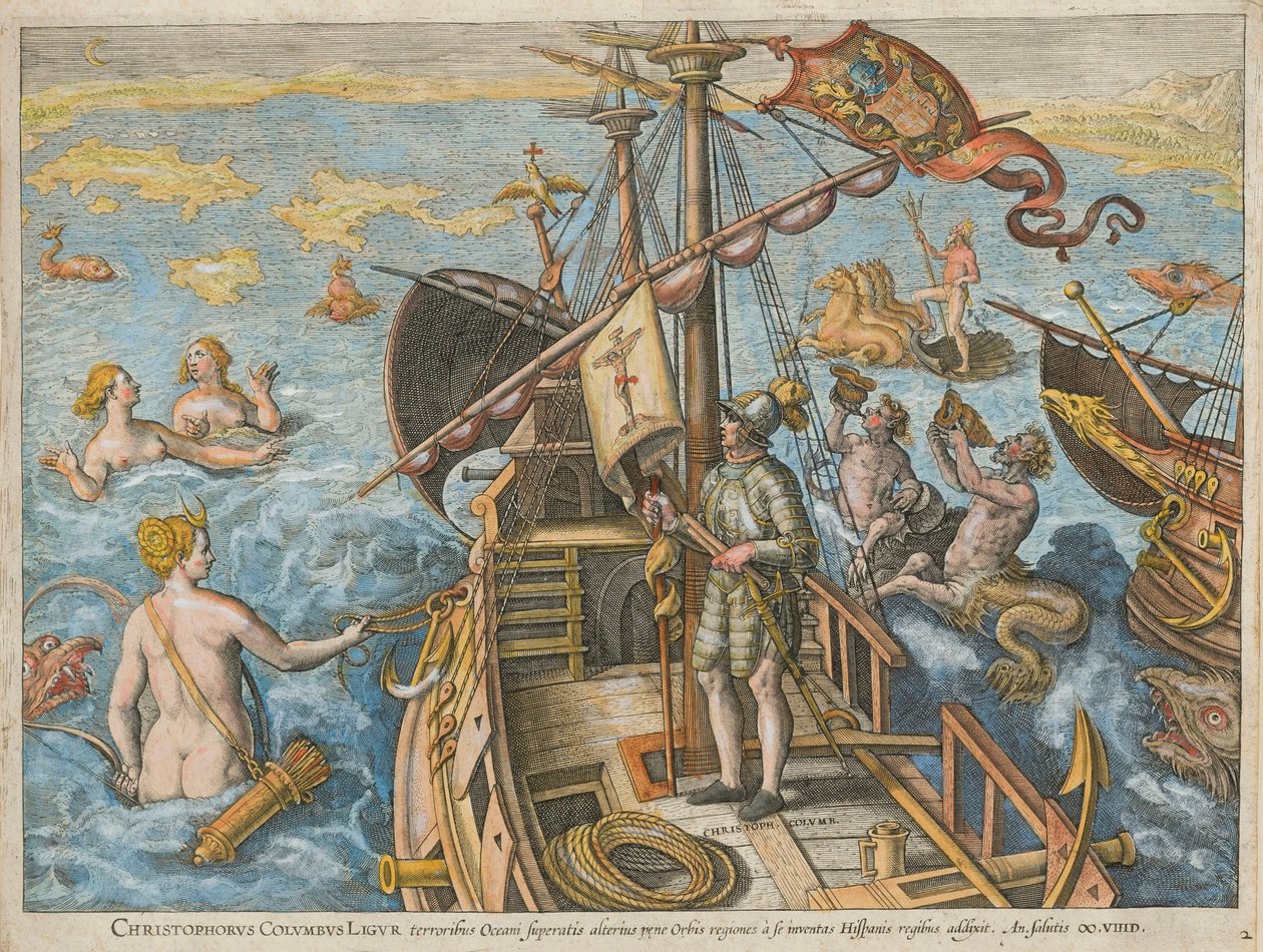 Christophorus Columbus Ligur Americae Retectio, 1591. 作者 斯特拉达努斯