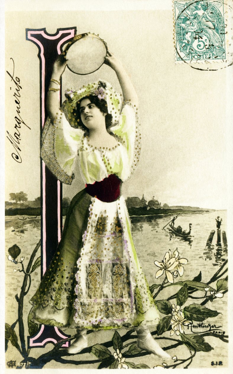 I：莫勒·费舍尔（Mlle Fischer），1900年代的艺术家-AAlphabet明信片 作者 罗伊特林格工作室