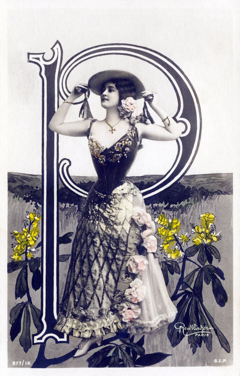 P：Mlle Lolita，1900年代的艺术家-明信片中的字母 作者 罗伊特林格工作室