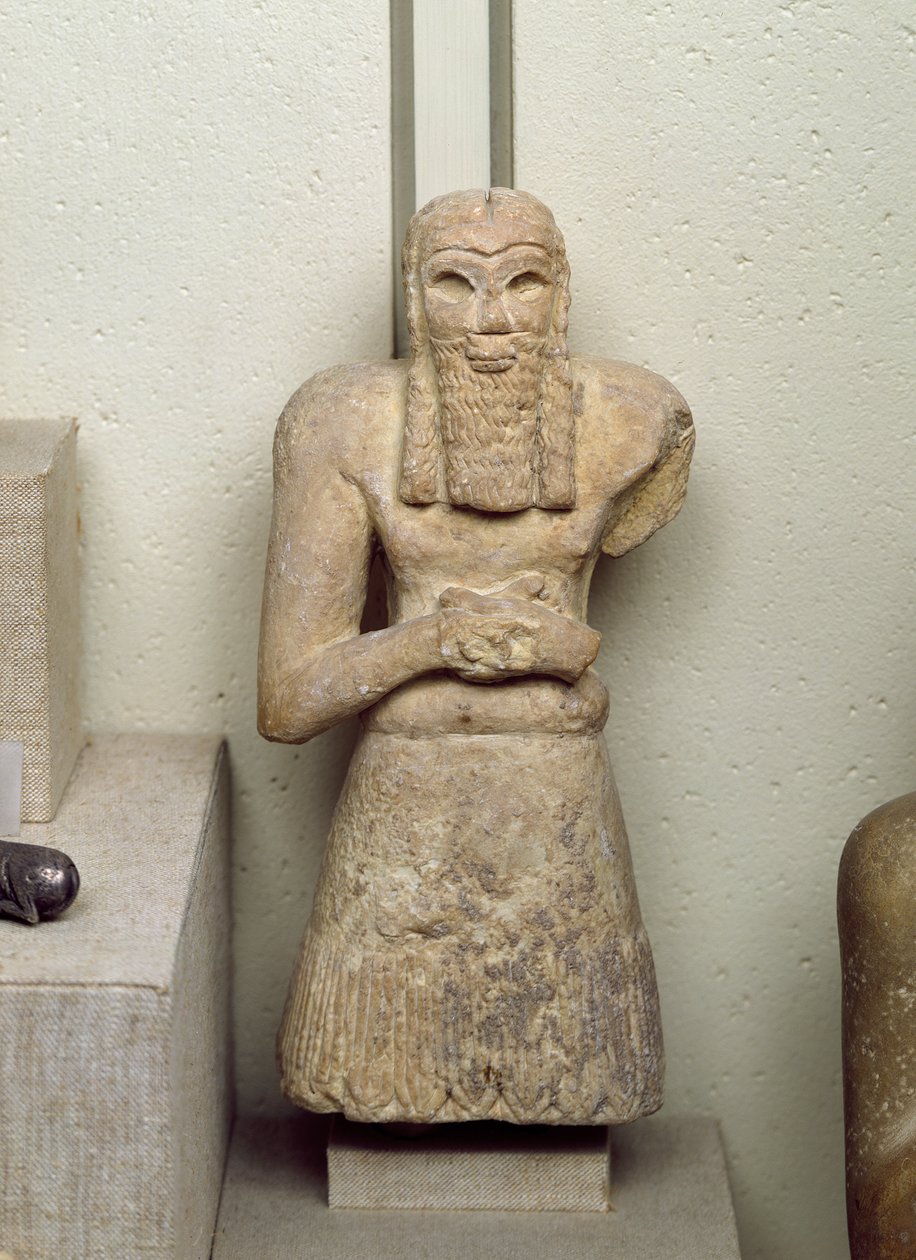 Ginak雕像，爱丁王子，来自伊拉克，公元前2800年至2300年 作者 苏美尔人