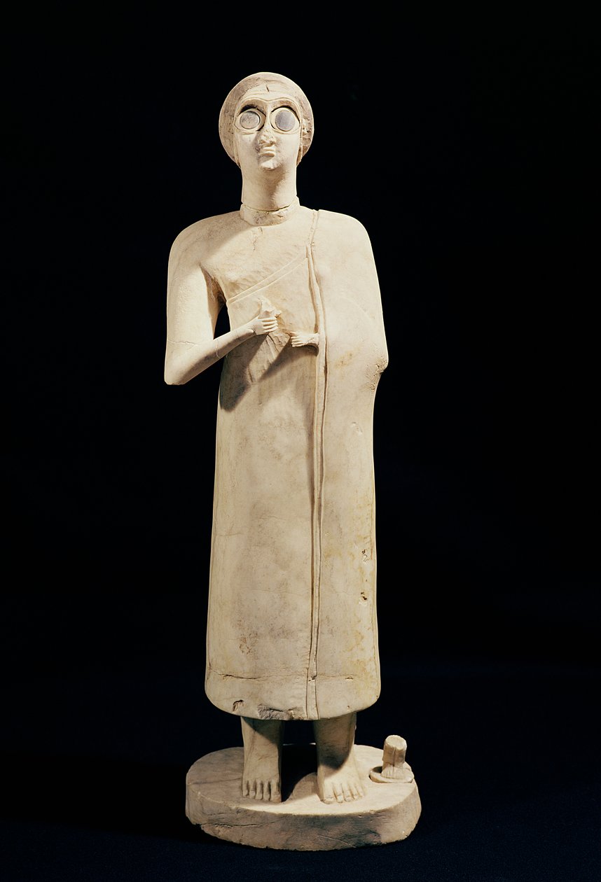 伟大女神的雕像，来自告诉阿斯马尔，公元前2800年至2300年 作者 苏美尔人
