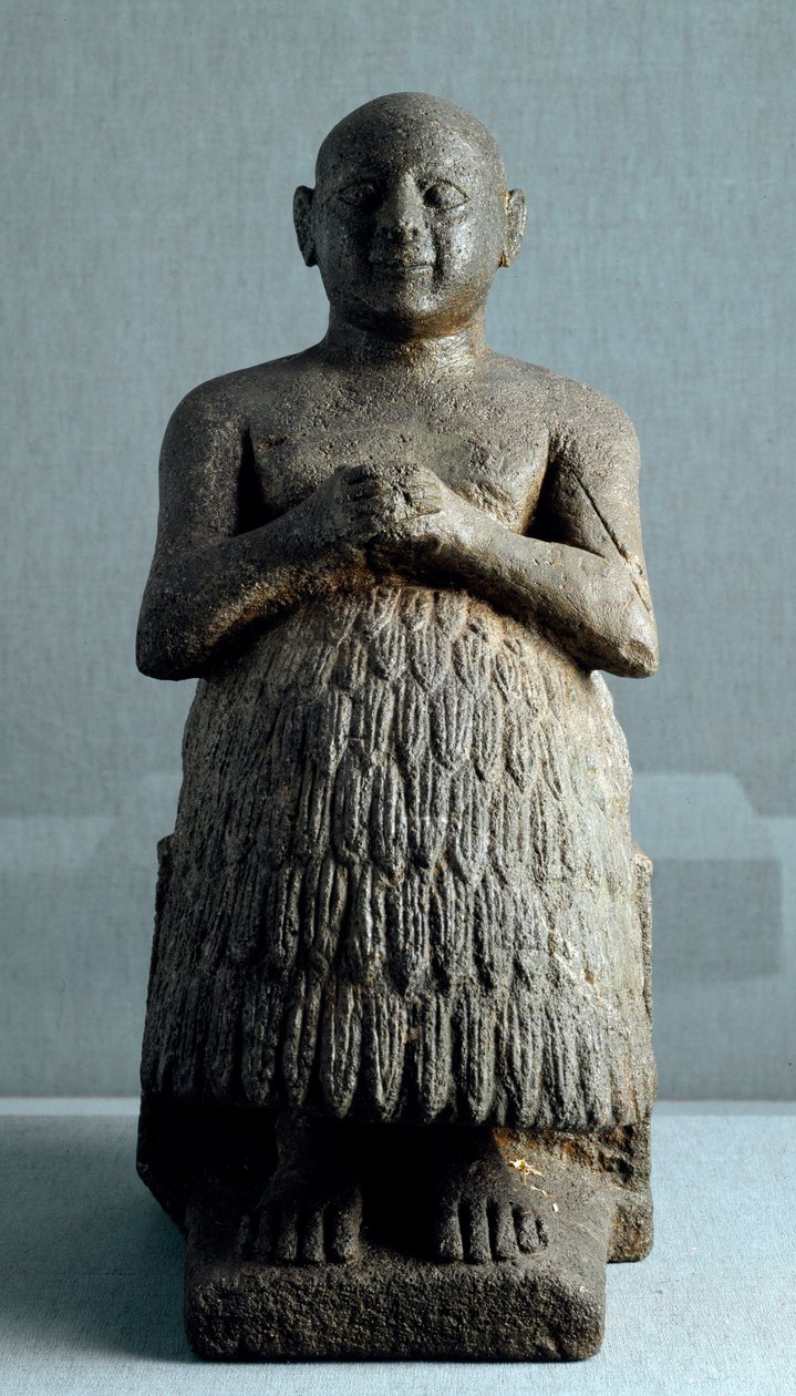 Art Mesopotamia: statue of the priest and scribe Dudu de Lagash. Diorite sculpture around 2600 BC (Sumerian period, around 2900-2200 BC). Height: 0.45 m Iraqi Museum, Baghdad 作者 苏美尔人苏美尔人