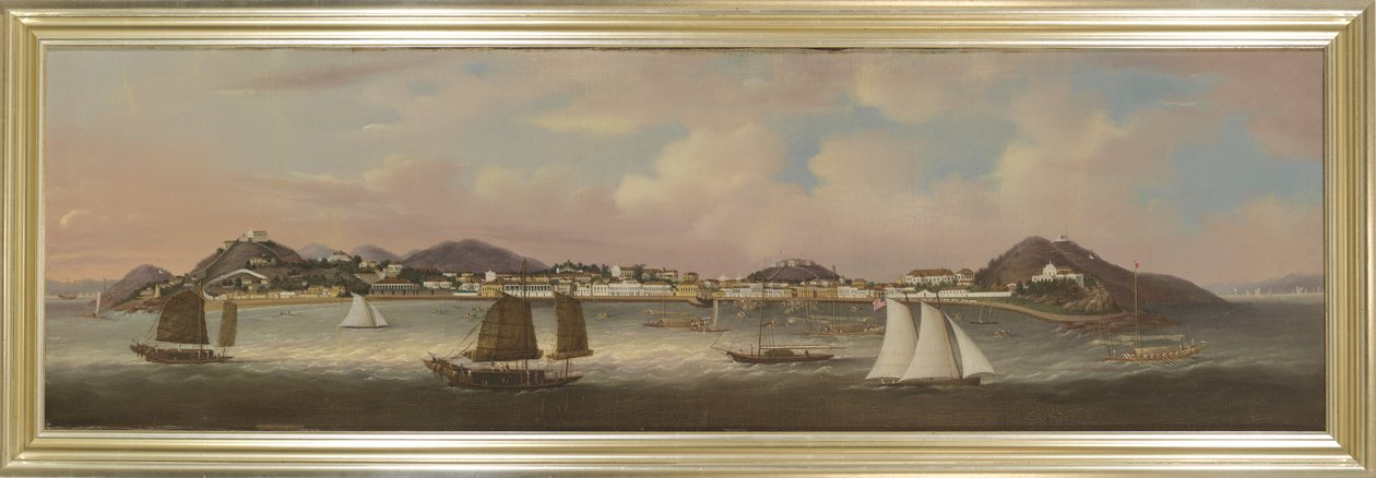 澳门大海滨风景，约 1850 年（布面油画） 作者 顺夸顺夸