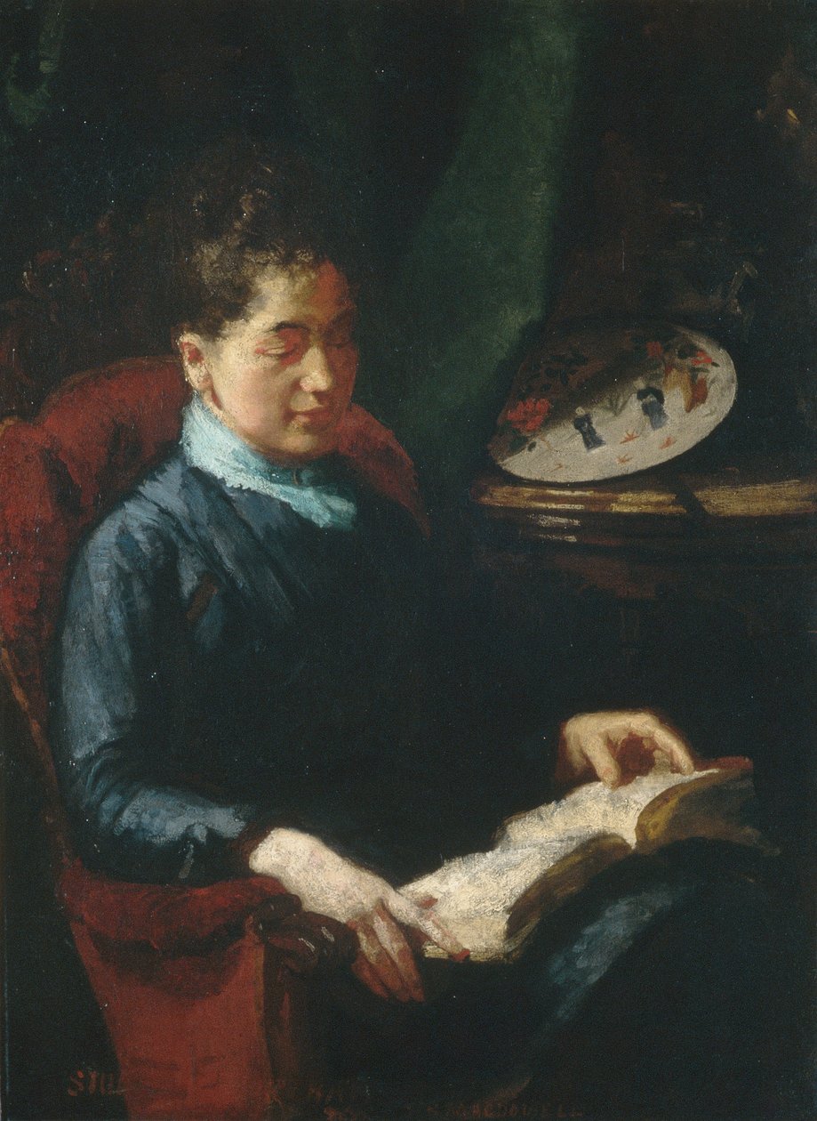 女人读书，1879-84 作者 苏珊·麦克道威尔·埃金斯（Susan Macdowell Eakins）