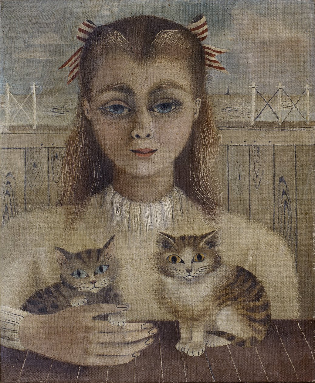 猫女孩（布面油画） 作者 苏珊娜·库珀