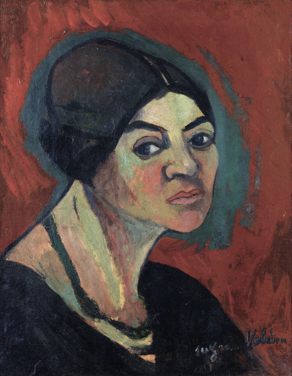 ""Autoportrait"" (Self-portrait) Peinture de Suzanne Valadon (1865-1938) vers 1916 Collection privee 作者 苏珊·瓦拉东