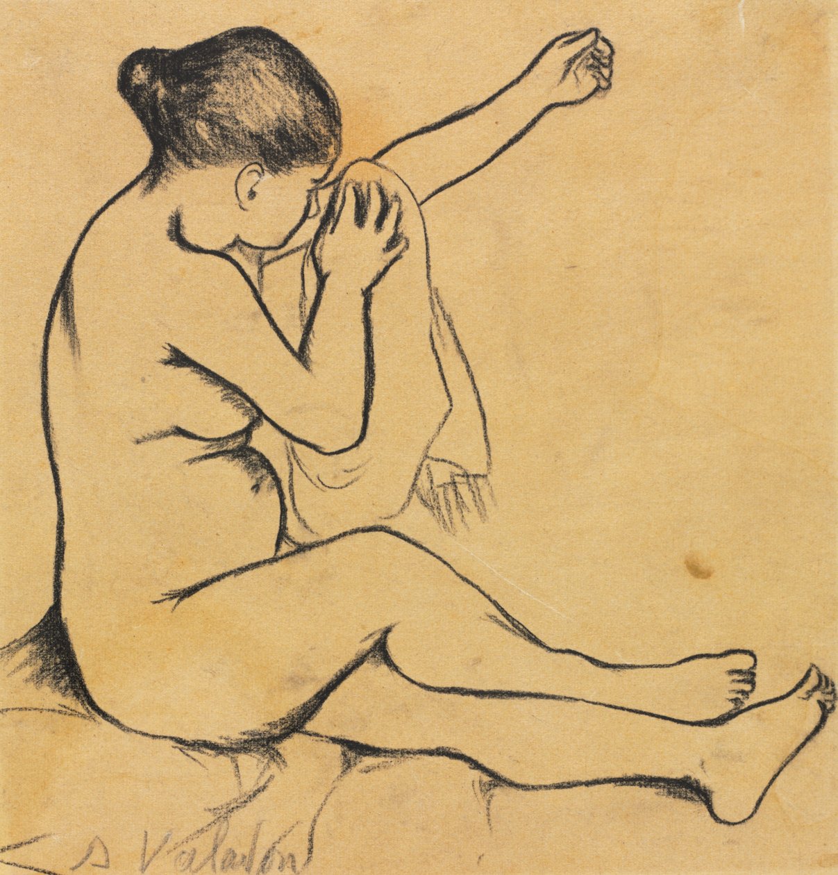 坐姿女性裸体 作者 苏珊·瓦拉东