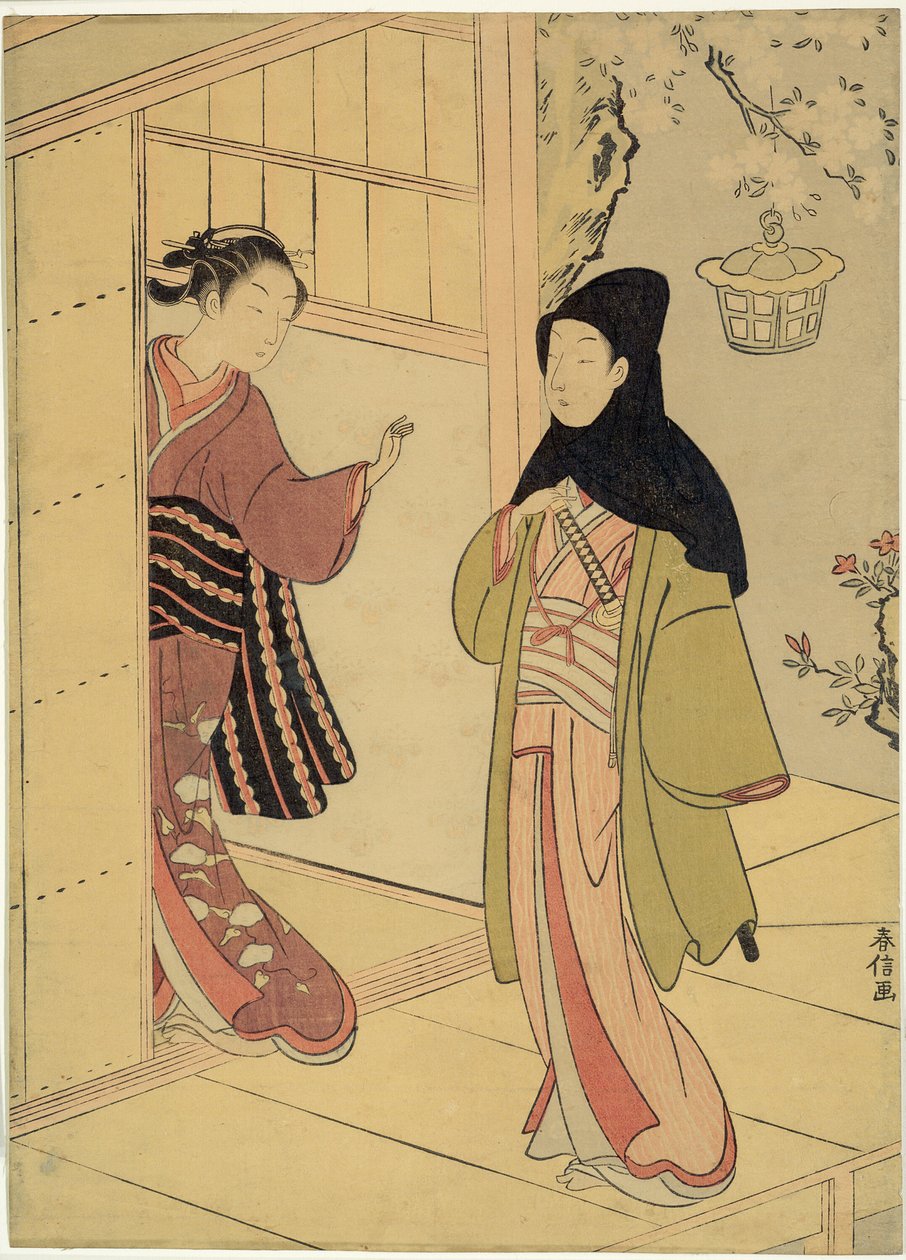 夜访（模仿《君子丹小志》的作品） 作者 铃木春信