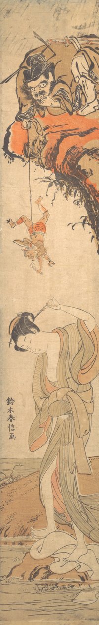 Beauty with Demons, 18th century., 18世纪。 作者 铃木春信