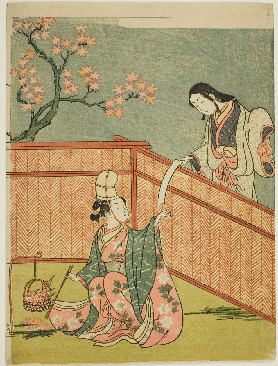 燃烧的秋枫叶 作者 铃木春信