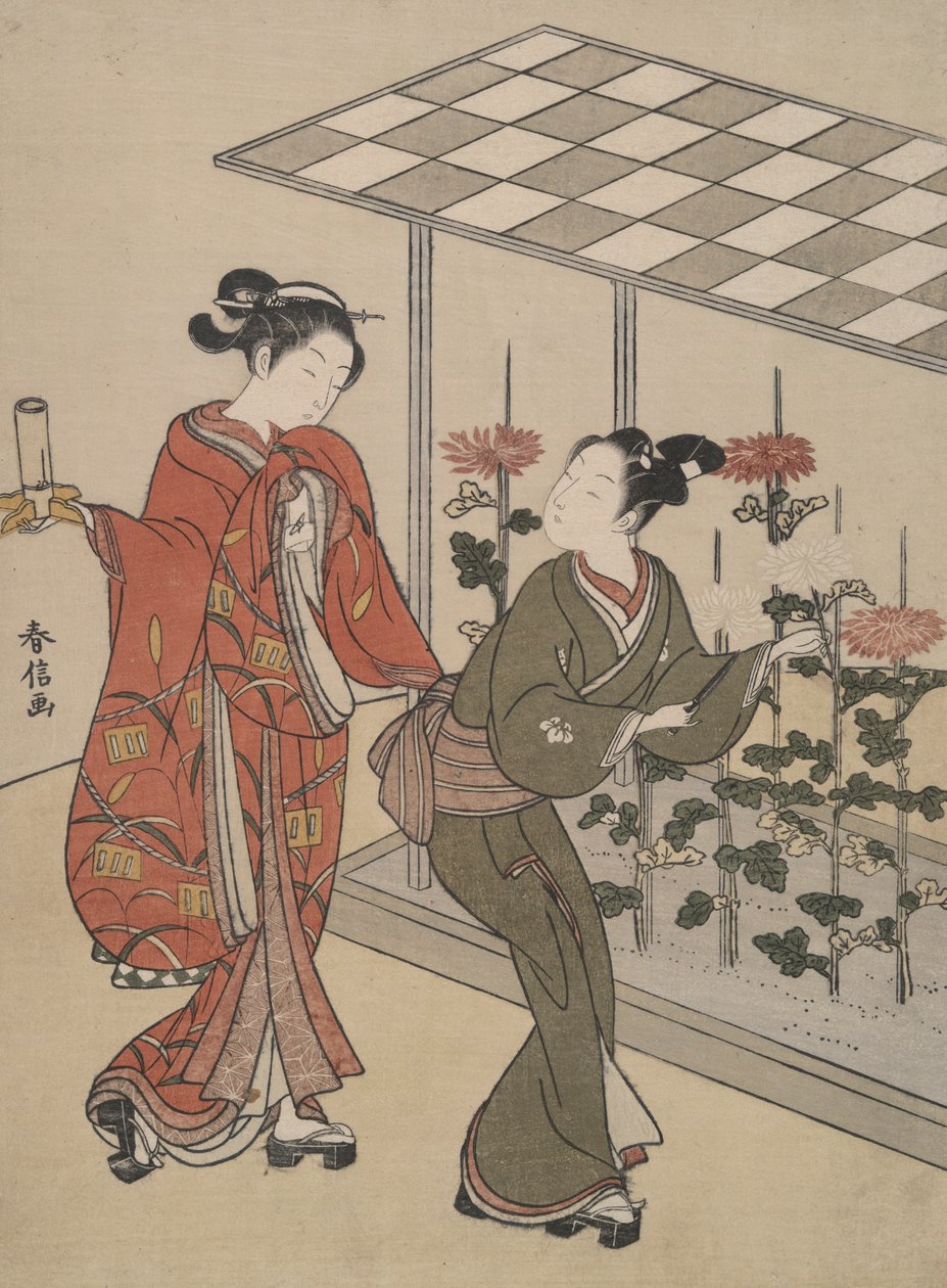 赏菊 作者 铃木春信