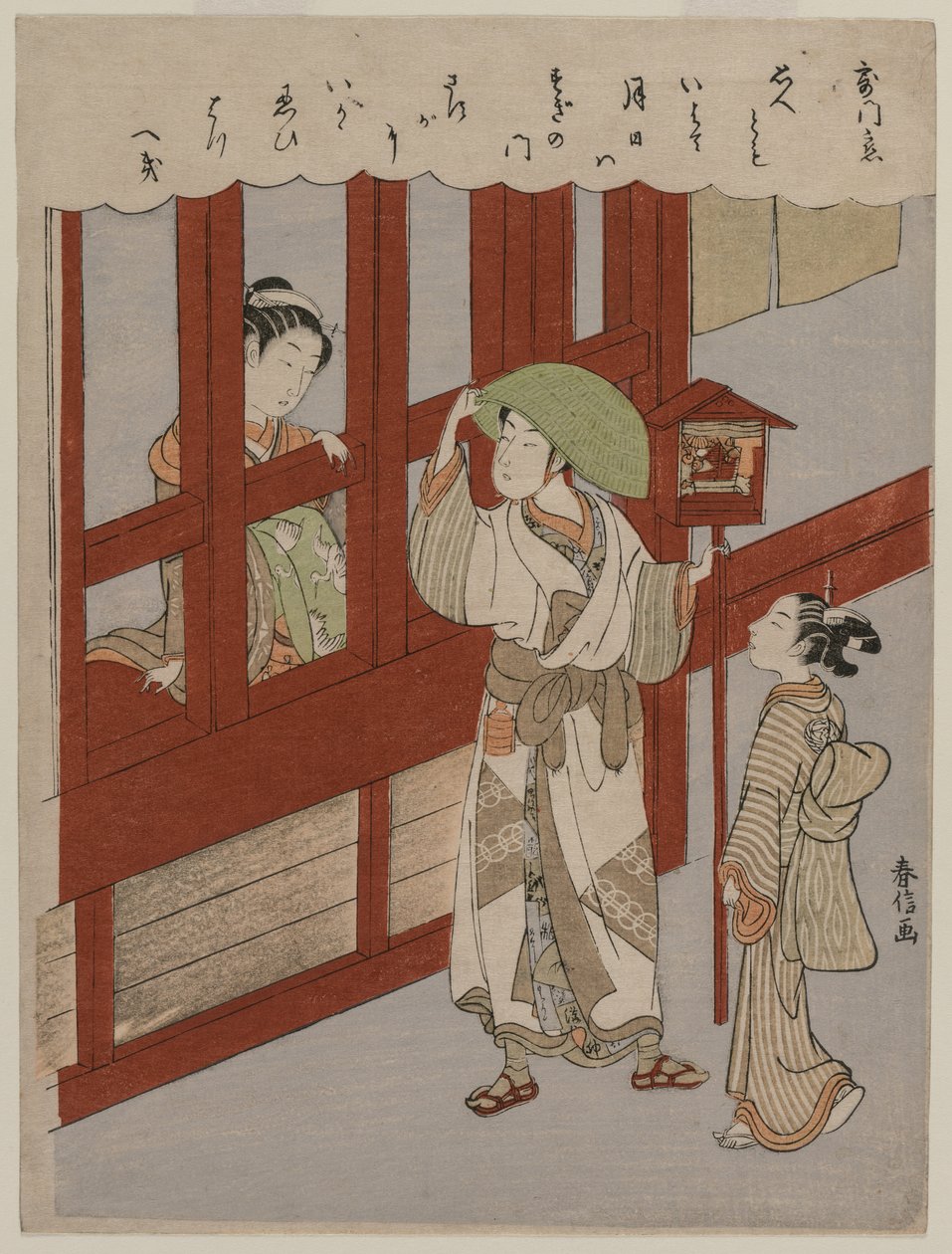 1760年代后期，妓女和情人。 作者 铃木春信