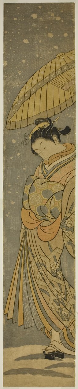 落雪中的花魁巡游 作者 铃木春信