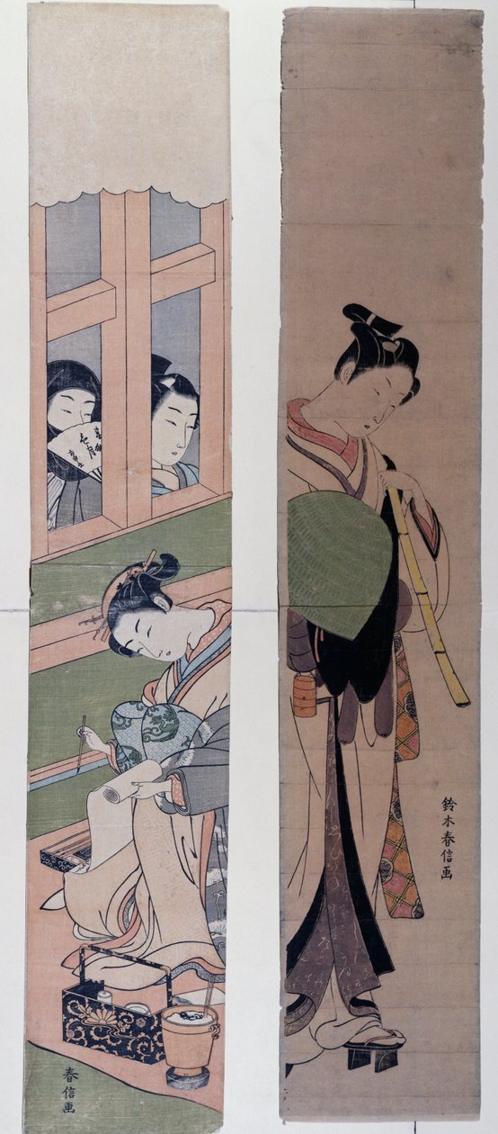 铃木春信（1725-1770）的《宫女》，日本 作者 铃木春信