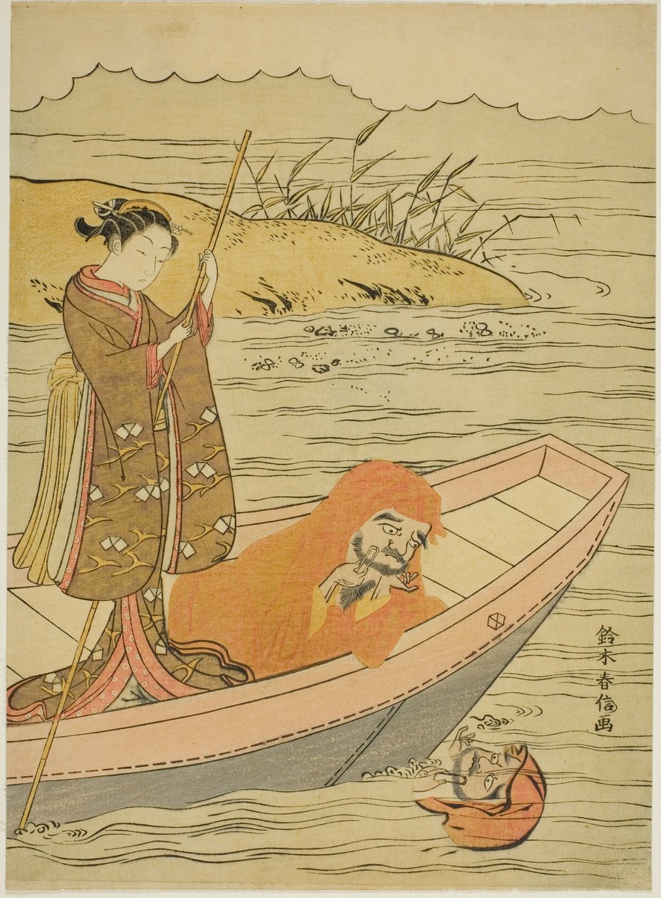 Daruma 看着自己的倒影 作者 铃木春信