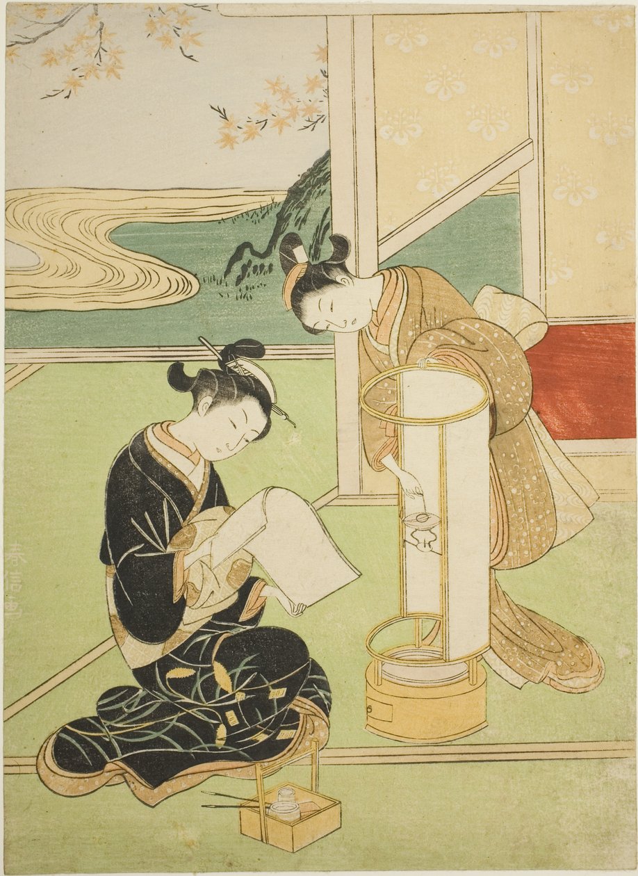 灯火阑珊》，选自 "客厅八景 "系列 作者 铃木春信