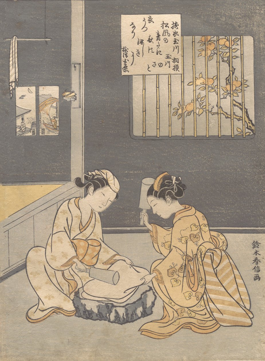 Fulling Cloth at the Jewel River Kinuta no Tamagawa, ca. 1768., ca. 1768. 作者 铃木春信