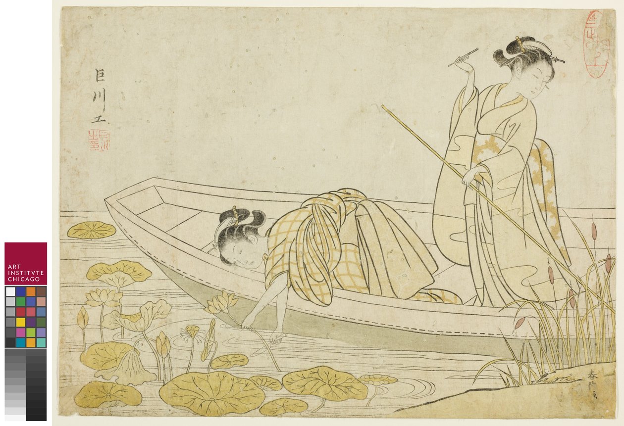 采集荷花，1765年 作者 铃木春信