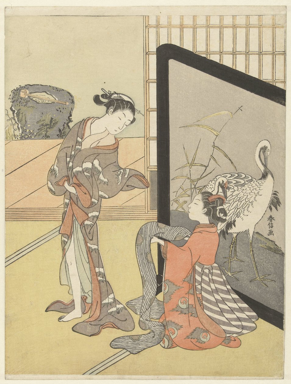 选择腰带 作者 铃木春信