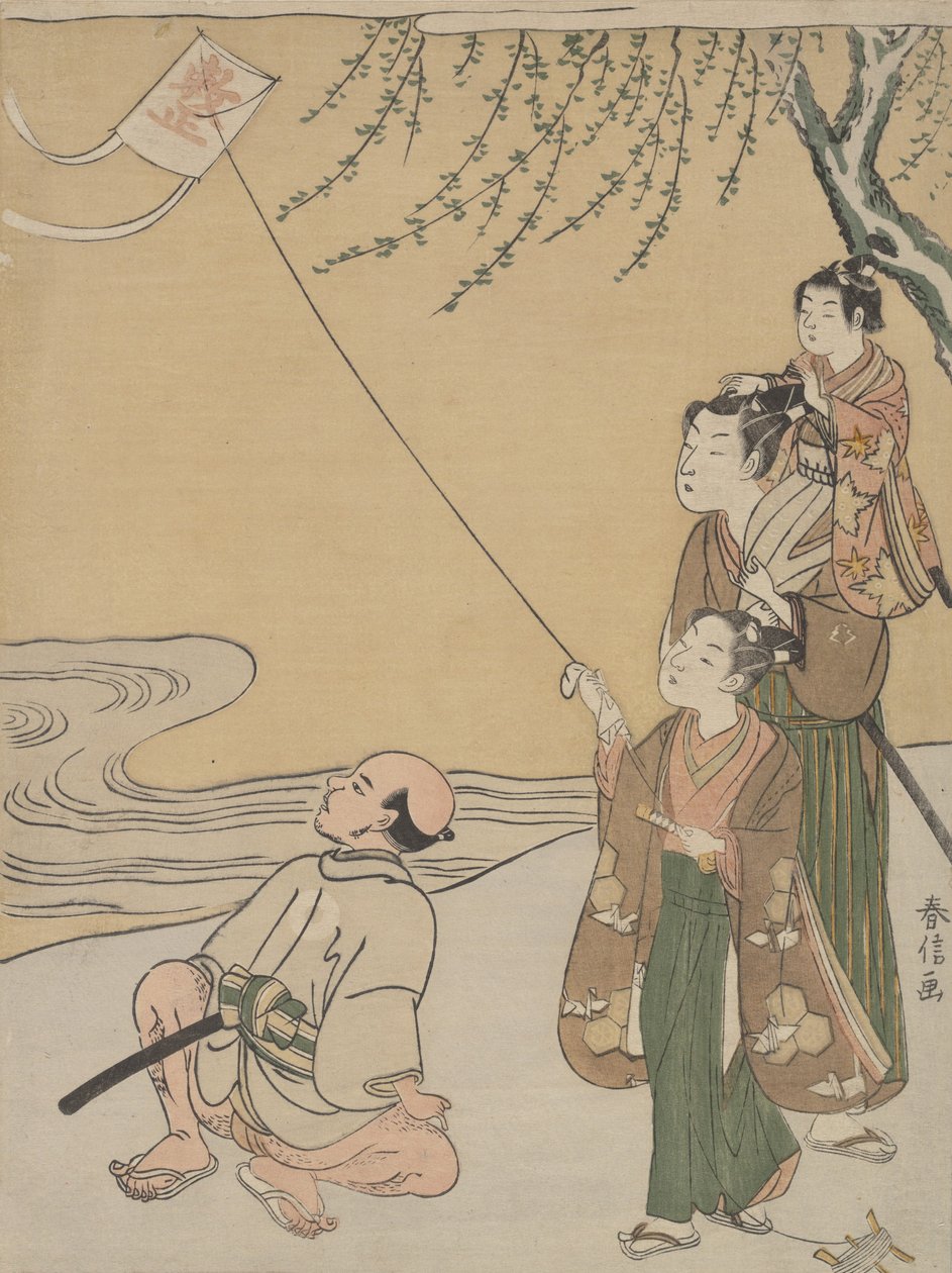 放风筝，约1766年，约1766年。 作者 铃木春信