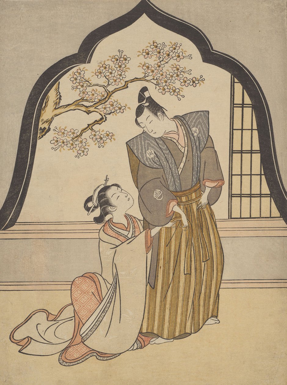 情人在窗边梳妆 作者 铃木春信