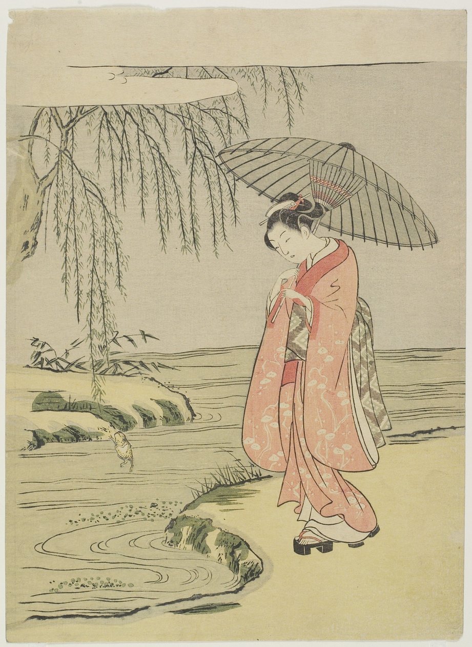 1765年之后，书法家Ono no To_fu_的冥想 作者 铃木春信