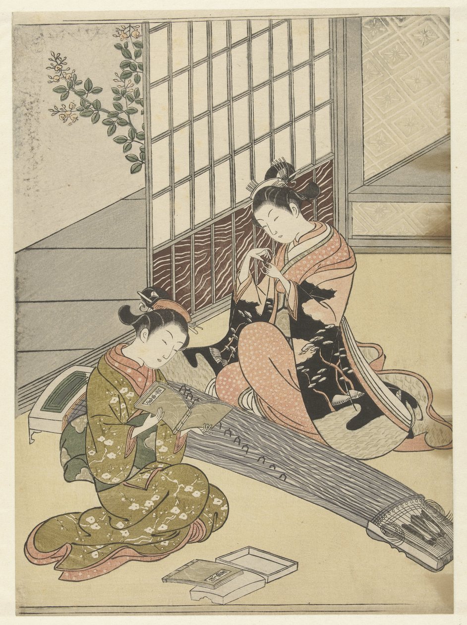Neerstrijkende ganzen bij de koto bruggen Acht salongezichten (series title) Zashiki hakkei (series title) 作者 铃木春信