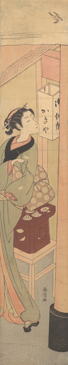 木屋茶馆的大山，约1769., 约1769. 作者 铃木春信