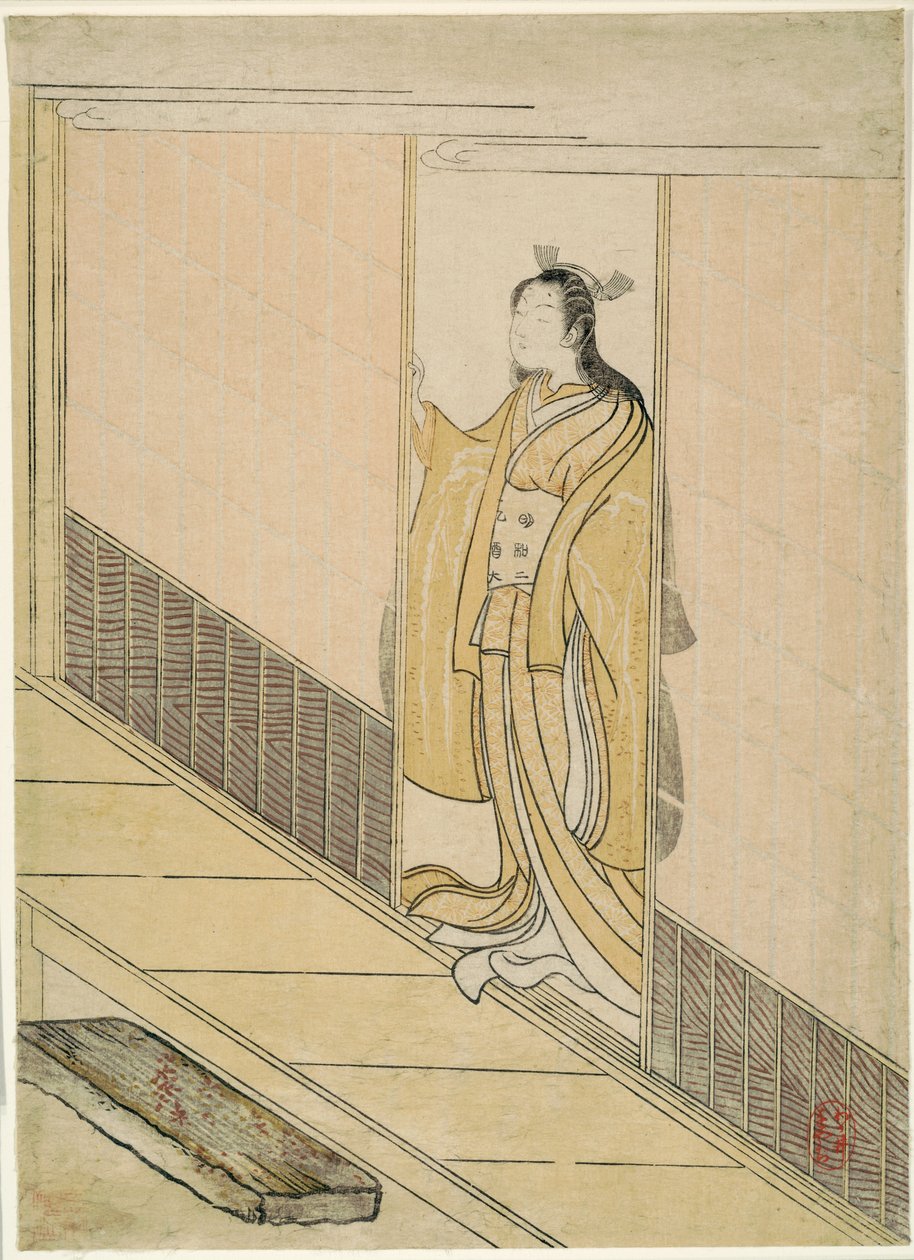 模仿 "伊势物语 "中的 Kawachi-goe 作者 铃木春信